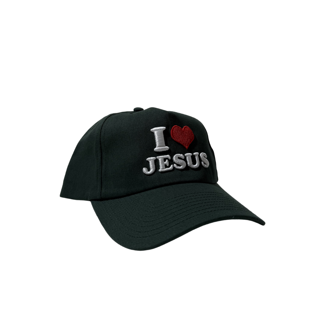 I <3 Jesus 5 Panel - Forest Green